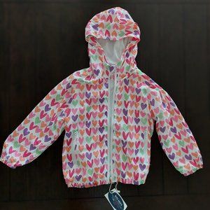 WELAKEN Size 6 Girls Rain Jacket with Hearts